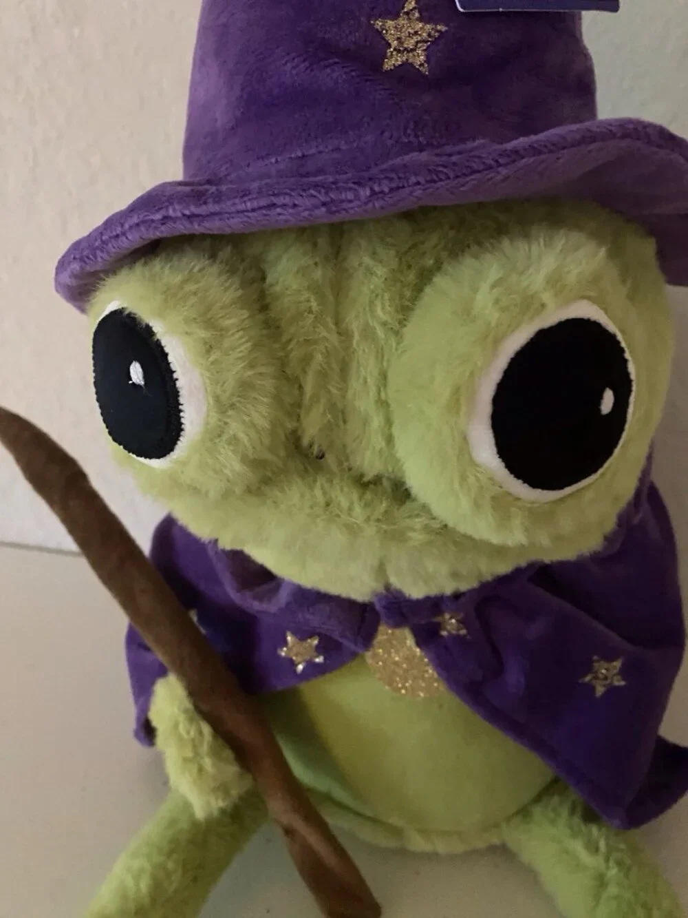 Moonlight Manor Frog Wizard With Hat & Wand Plush Green/Purple Halloween VIRAL - Picture 3 of 11